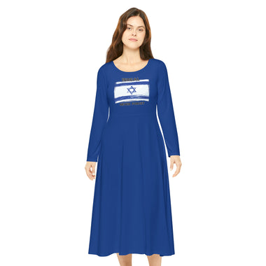 SUPPORT ISREAL Women's Long Sleeve Dance Dress (AOP)