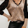 Lace Trim Hollow Out Colorblock Sweater