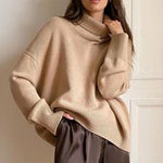 Turtleneck Solid Sweaters Pullover