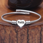 Gratuity Gift "Faith" Stainless Steel Charm Bangle