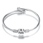 Gratuity Gift "Faith" Stainless Steel Charm Bangle