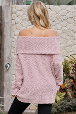 Pink Off The Shoulder Comfy Sweater