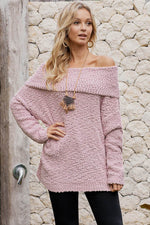 Pink Off The Shoulder Comfy Sweater