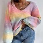 Rainbow Gradient Knitted Sweater