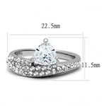 TK3207 - High polished (no plating) Stainless Steel Ring with AAA