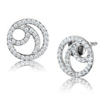 TS511 - Rhodium 925 Sterling Silver Earrings with AAA Grade CZ  in