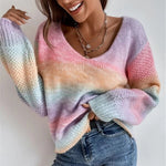 Rainbow Gradient Knitted Sweater