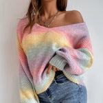 Rainbow Gradient Knitted Sweater