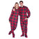 Adult Footed Onesie Pajamas Red Black Plaid Men & Women