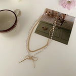 Womens Layered Look Necklace With A Bow