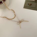 Womens Layered Look Necklace With A Bow