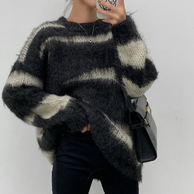 Mohair Striped Oversized Sweater