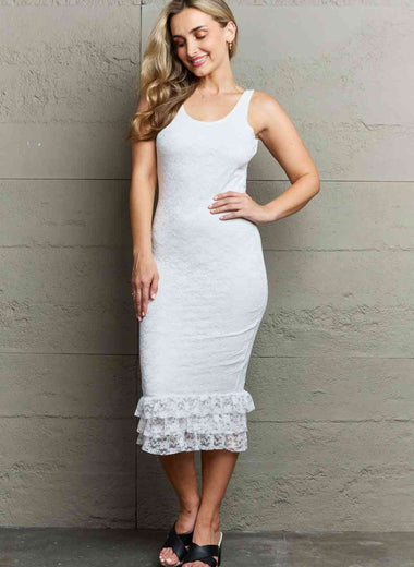 Bodycon Ruffle Midi Dress