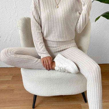 Ribbed Top and Pants Lounge Set